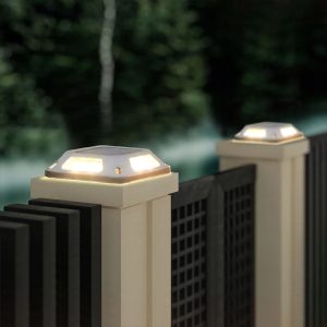 solar deck lights 4 pack – 8 led waterproof path, driveway & garden lamps