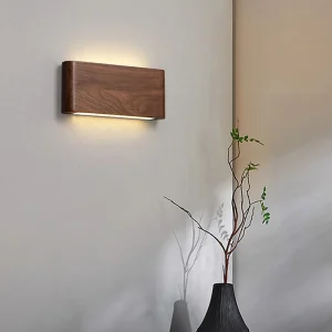 wood led wall lamp – modern indoor sconce for bedroom, living room, study, and stair lighting