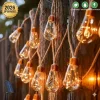 Vintage Hemp Rope Solar String Lights 7M 16 Bulb Waterproof Outdoor Garden Decor
