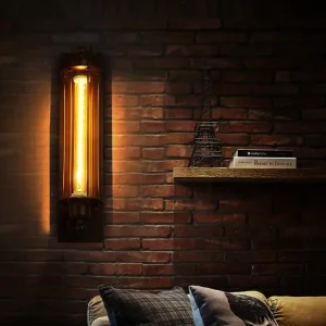 retro industrial iron wall light indoor led lamp for corridor, bedroom & restaurant decor