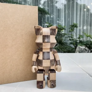 handmade purpleheart wood cat figure 26cm 400% black painted solid wood art toy collectible action figure home desk decor