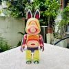 Handmade Rainbow Skateboard Wooden Rabbit Figure 28cm 400% Detachable Joint Art Toy Collectible Desk Decor Gift Box