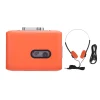 Vintage Cassette Tape Player with USB-C, MP3 Converter, Built-in Microphone & Stereo Headphones