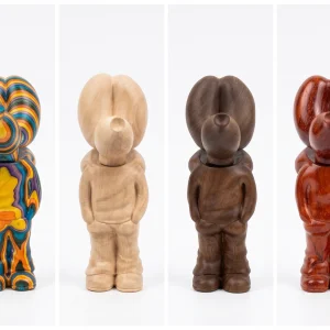 handcrafted wooden art toy figurine 15cm rainbow wood boxwood walnut rosewood collectible statue