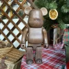 Smooth Walnut Wooden Bear Figure 28cm 400% Handmade Craft Solid Wood Animal Model Trendy Art Toy Desktop Decor Doll